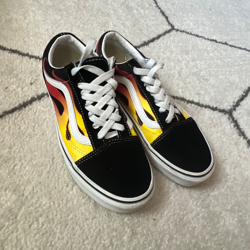 Vans 7.5 womens flame shoes